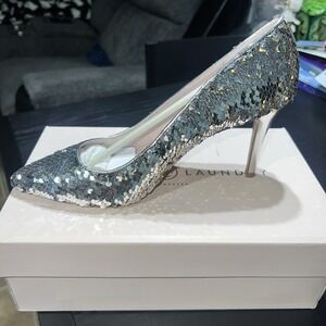 Chinese Laundry Ruthy Sequin Silver Multi Heels Women's Size 8.5 NEW